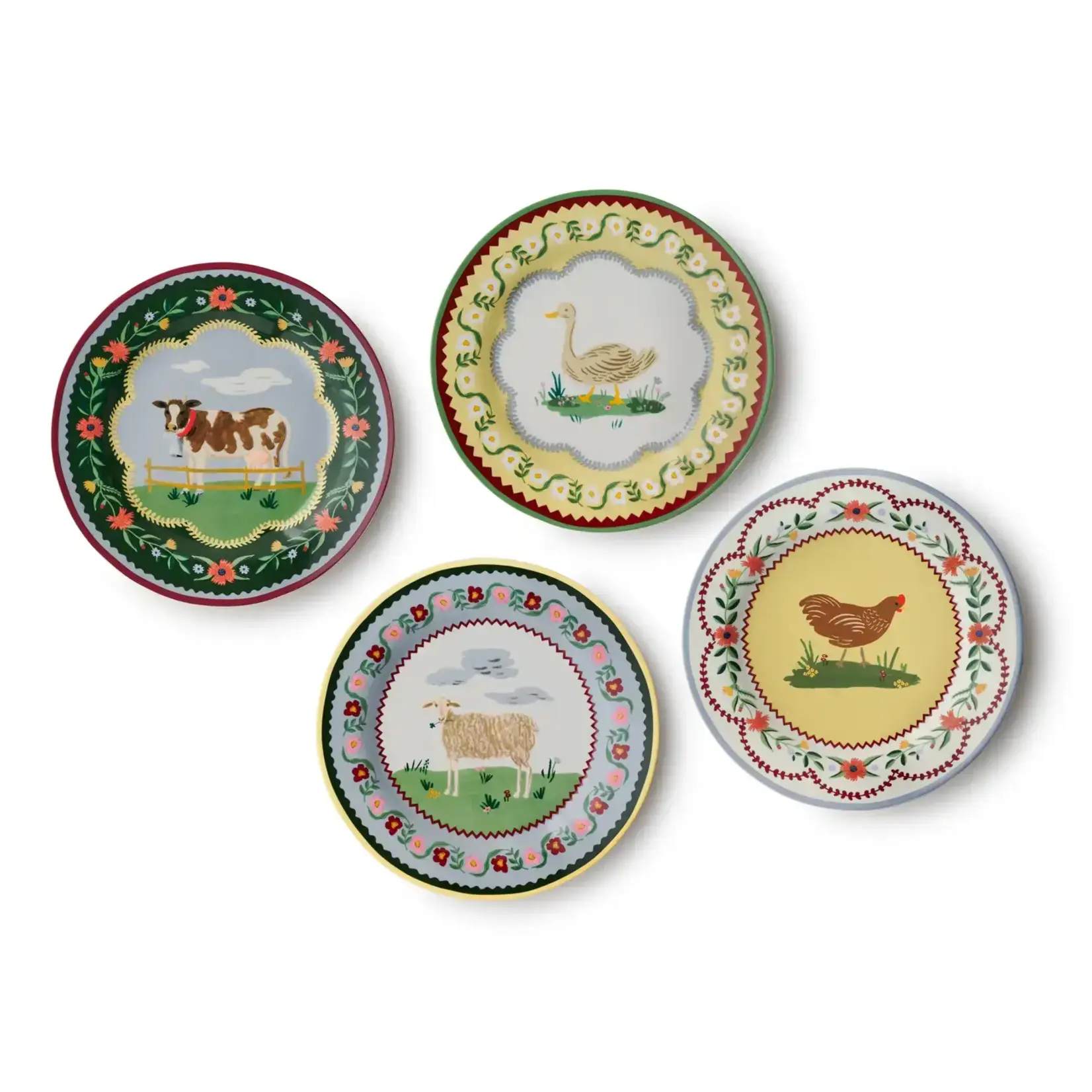 Rifle Paper Company Home Sweet Home Porcelain Dessert Plate Set