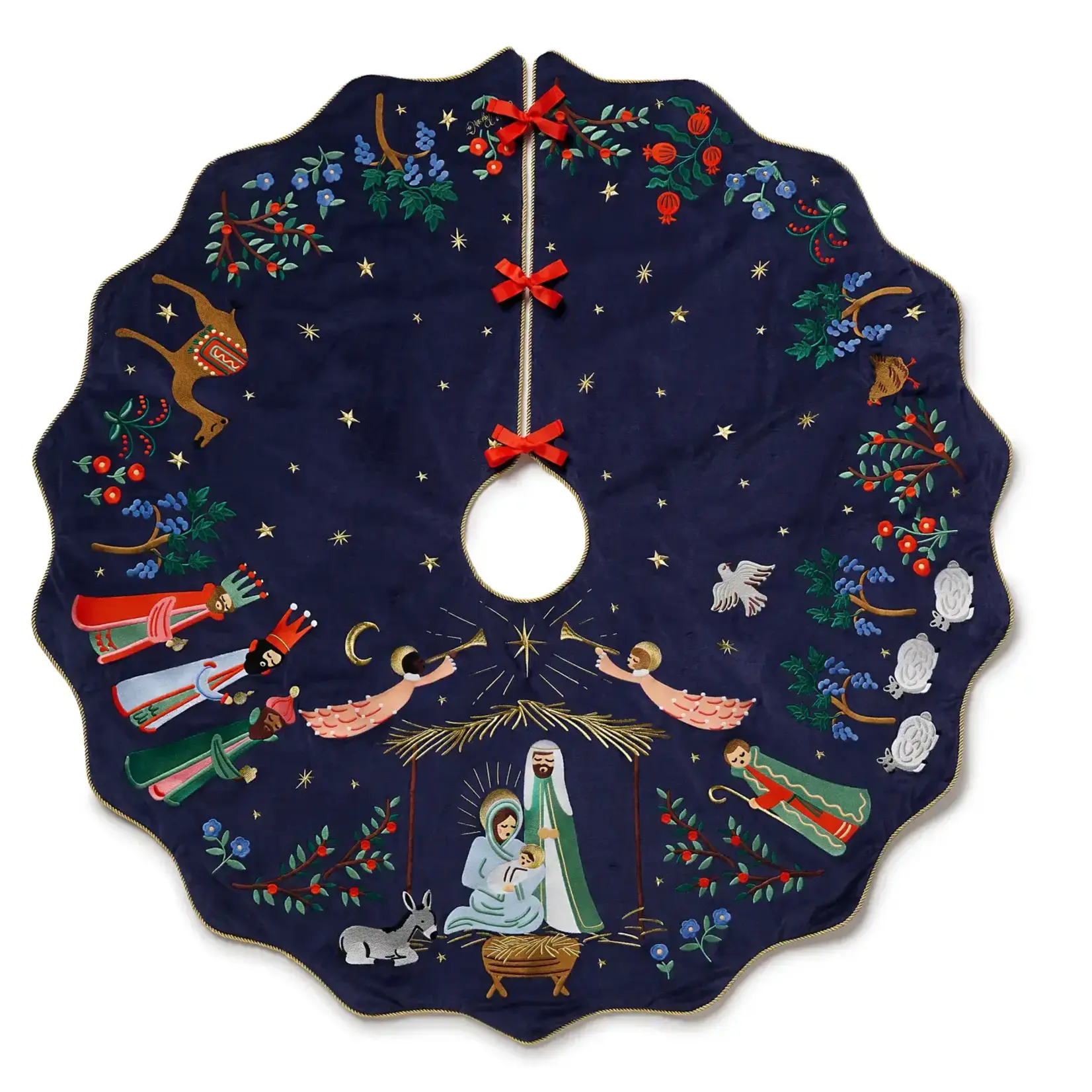 Rifle Paper Company Nativity Embroidered Tree Skirt