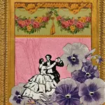 Erica DiPaolo Designs Romantic Old Fashioned Purple Pansy Wedding Card