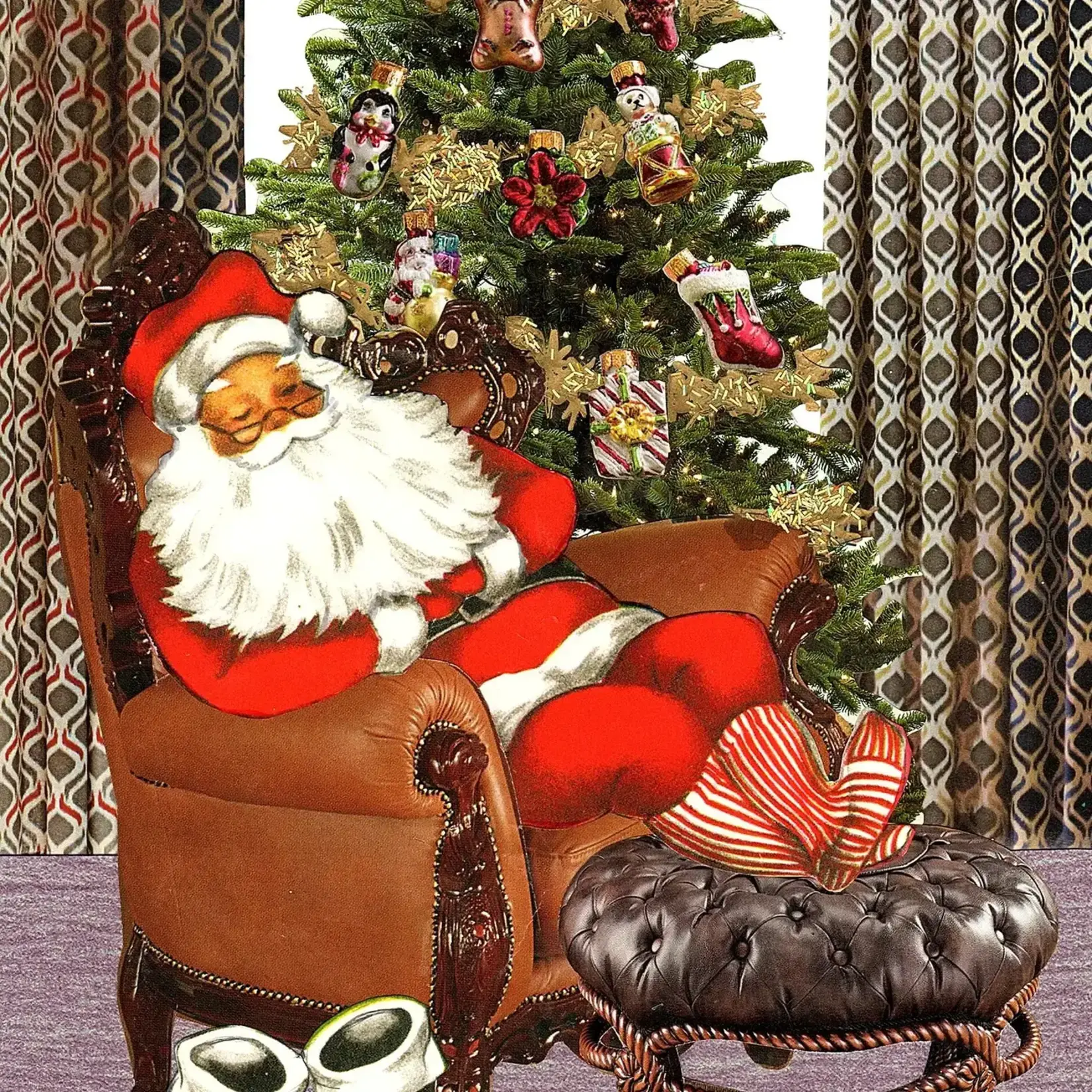 Erica DiPaolo Designs Santa Nap Card, Christmas Break Card, Santa Claus Card