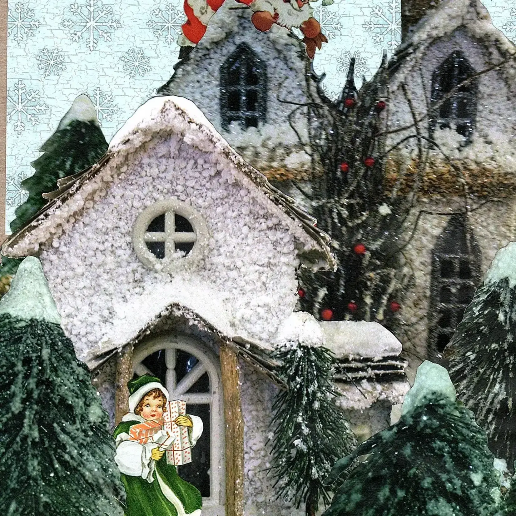 Erica DiPaolo Designs St Nick Visit Card, Rooftop Santa Card, Kid Christmas Card