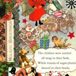 Erica DiPaolo Designs Sugarplums Collage Card, Vintage Christmas Collage Card