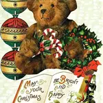 Erica DiPaolo Designs Teddy Bear Christmas Card, Holiday Bear Card, Kid Christmas