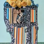 Erica DiPaolo Designs Telephone Booth Card, Gossip Lady Card, Fancy Telephone Card