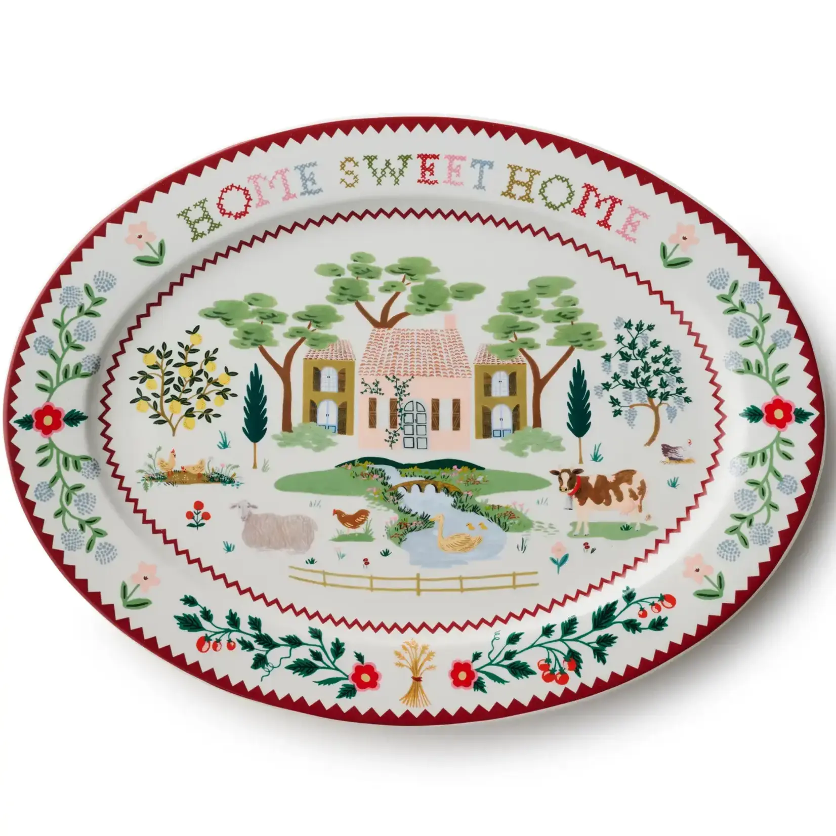 Rifle Paper Company Home Sweet Home Large Porcelain Serving Platter