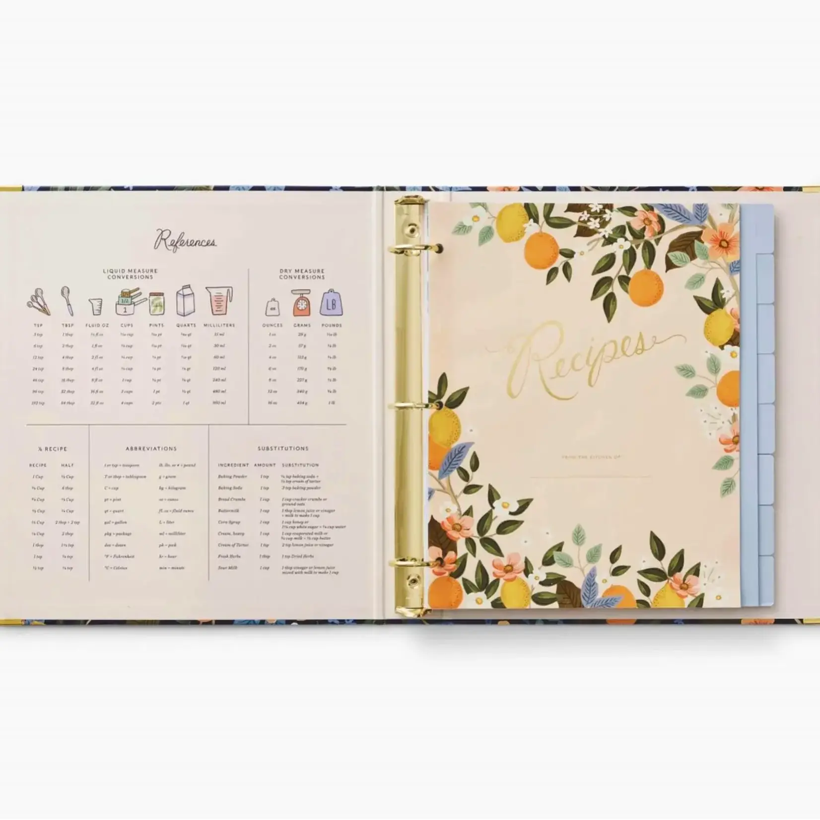Rifle Paper Company Citrus Grove Recipe Binder