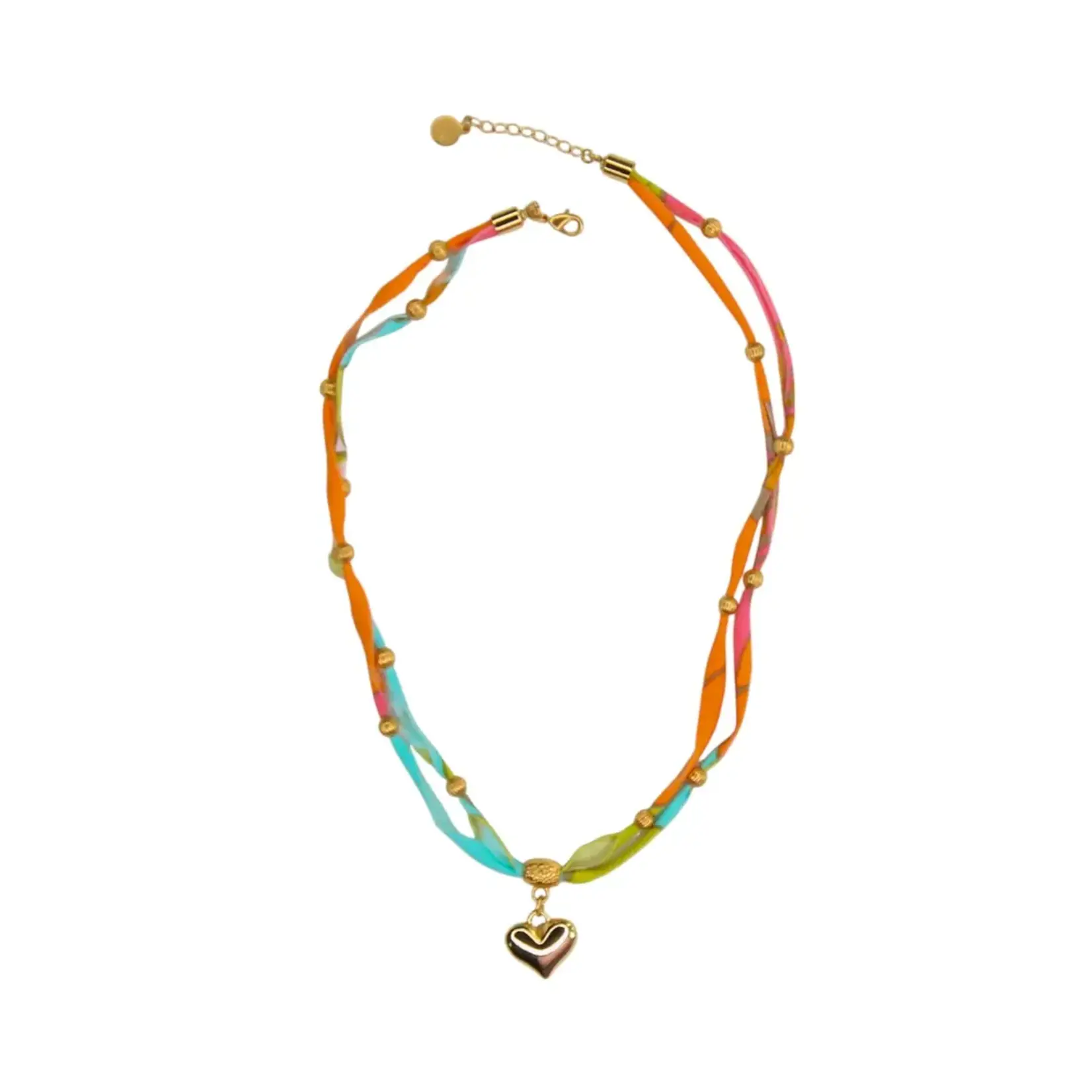 Catherine Page jewlery Fizz Fabric Necklace in Pink Melon