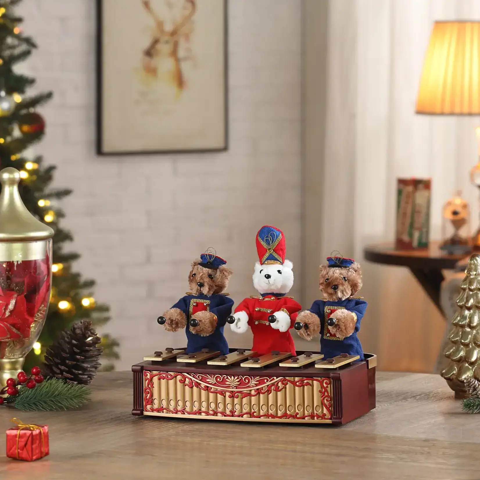 Mr. Christmas 10 in. Animated Bandstand Bears
