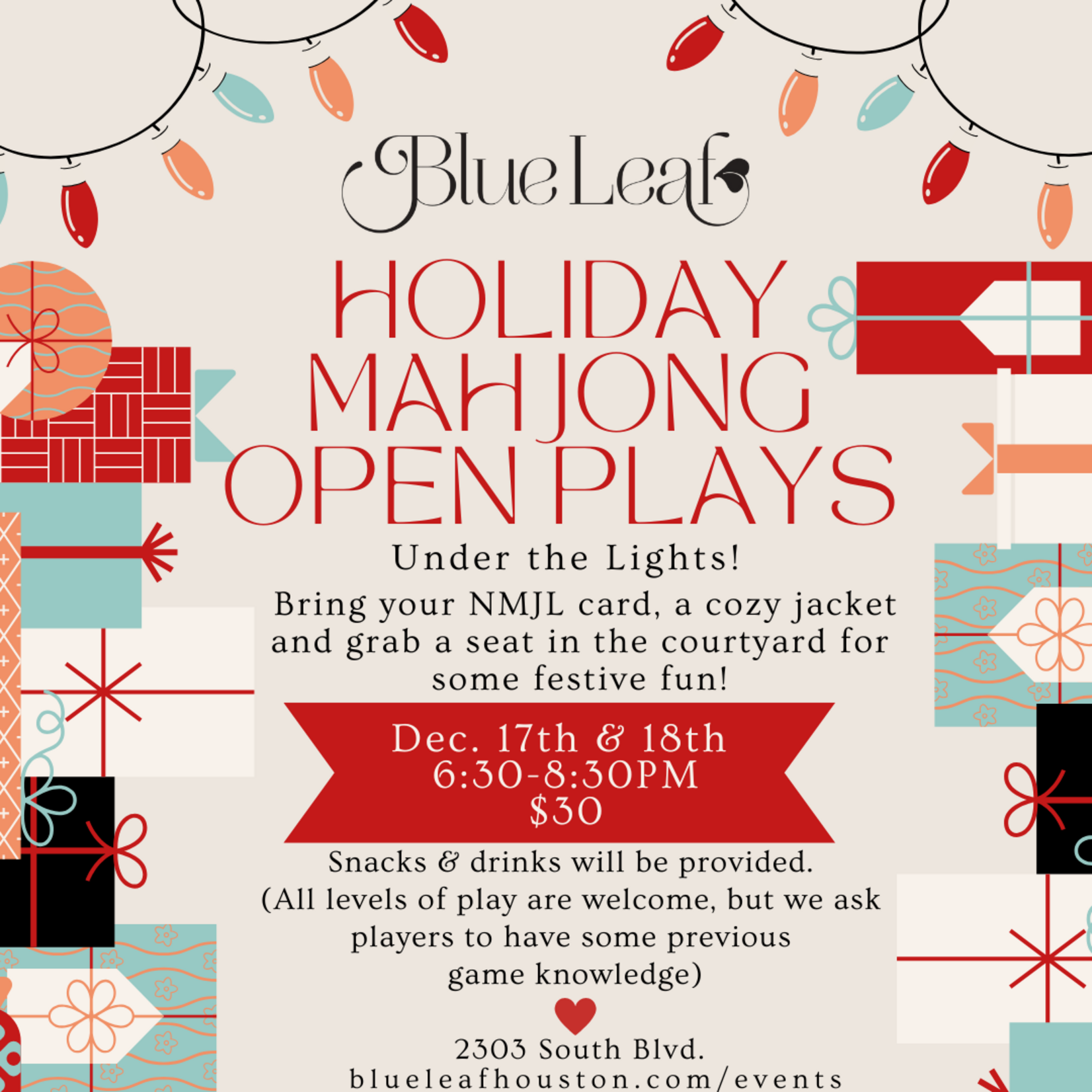 December 17th Open Play