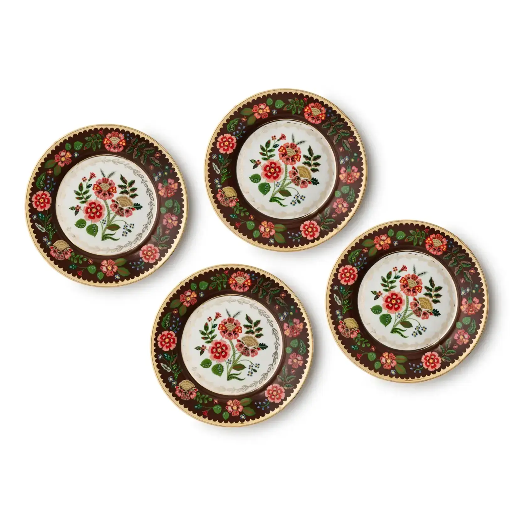 Rifle Paper Company Gracie Porcelain Dessert Plate Set