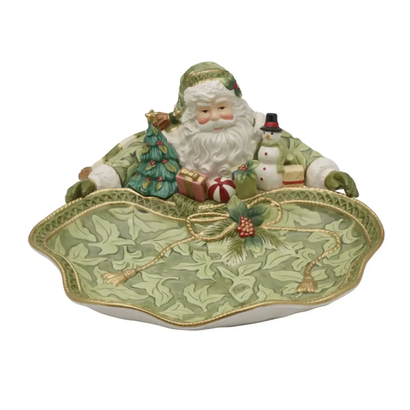 Fitz and Floyd® Mikasa® Pfaltzgraff® Holiday Home Green Santa Server Gift Box Pkg
