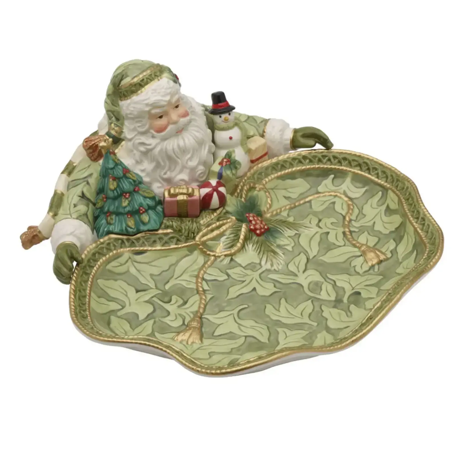 Fitz and Floyd® Mikasa® Pfaltzgraff® Holiday Home Green Santa Server Gift Box Pkg
