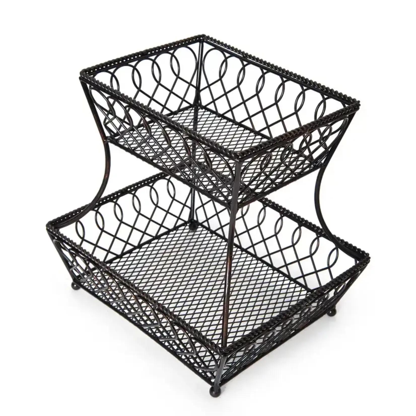 Fitz and Floyd® Mikasa® Pfaltzgraff® 2 Loop Lattice Rect Tier Basket