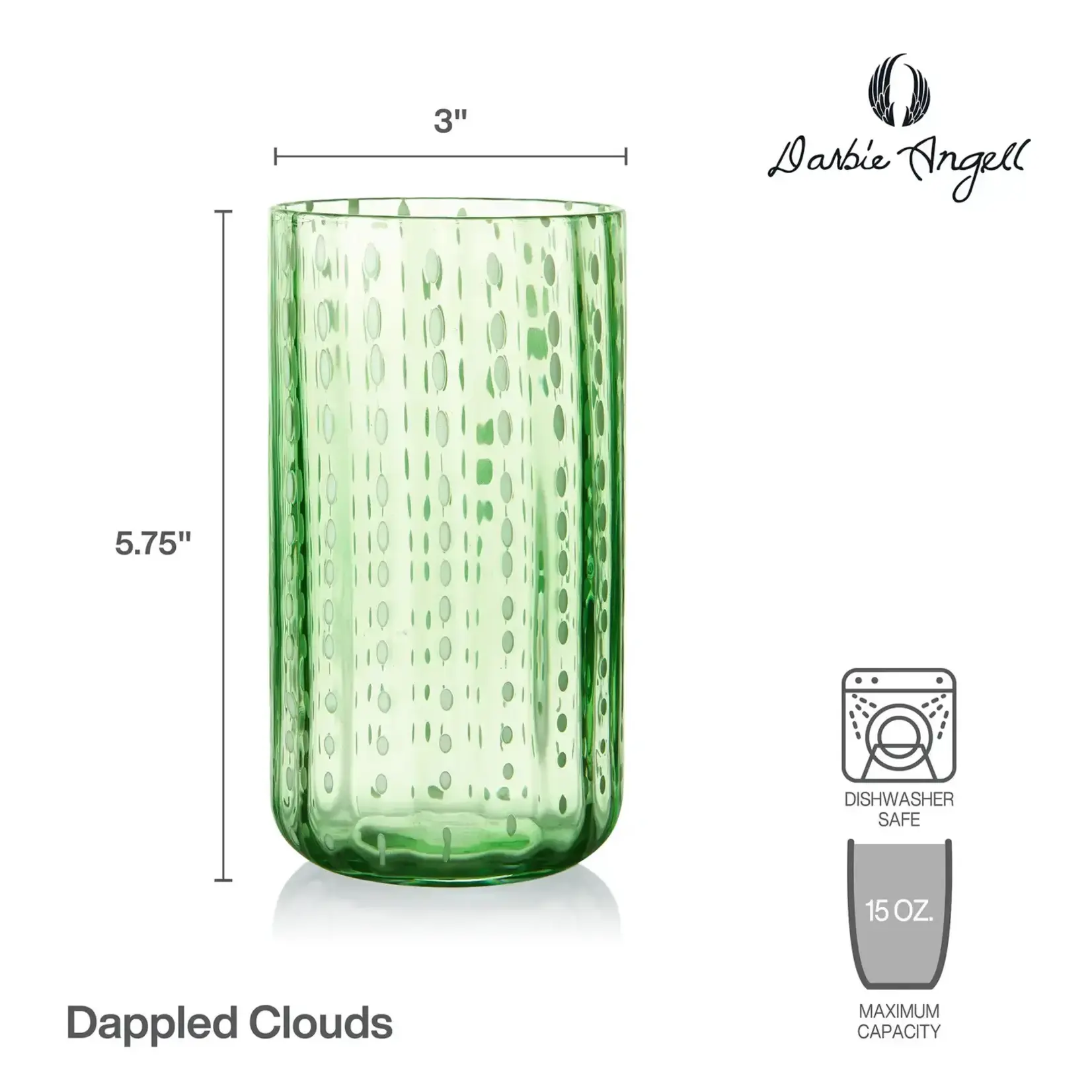Fitz and Floyd® Mikasa® Pfaltzgraff® Darbie Angell Dappled Cloud HighBall Seafoam S/4