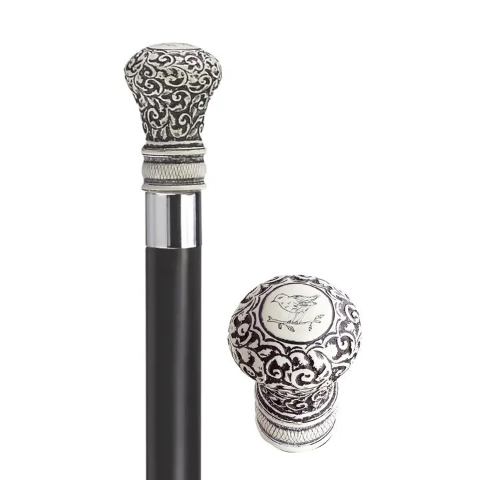 Harvy Canes Antique Scrimshaw Regency Bulb Handle