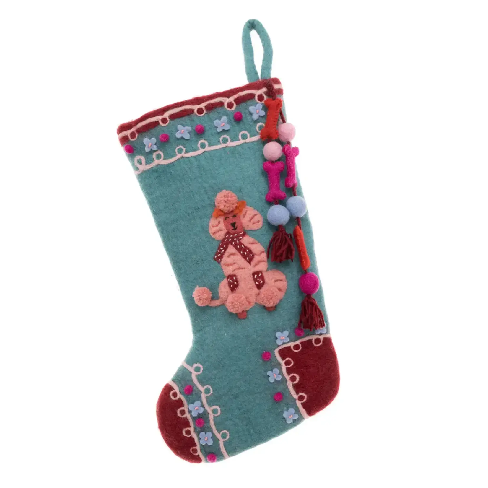 French Knot Poodle Stocking