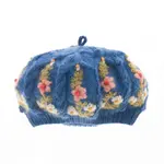 French Knot Blue Eleanor Beret