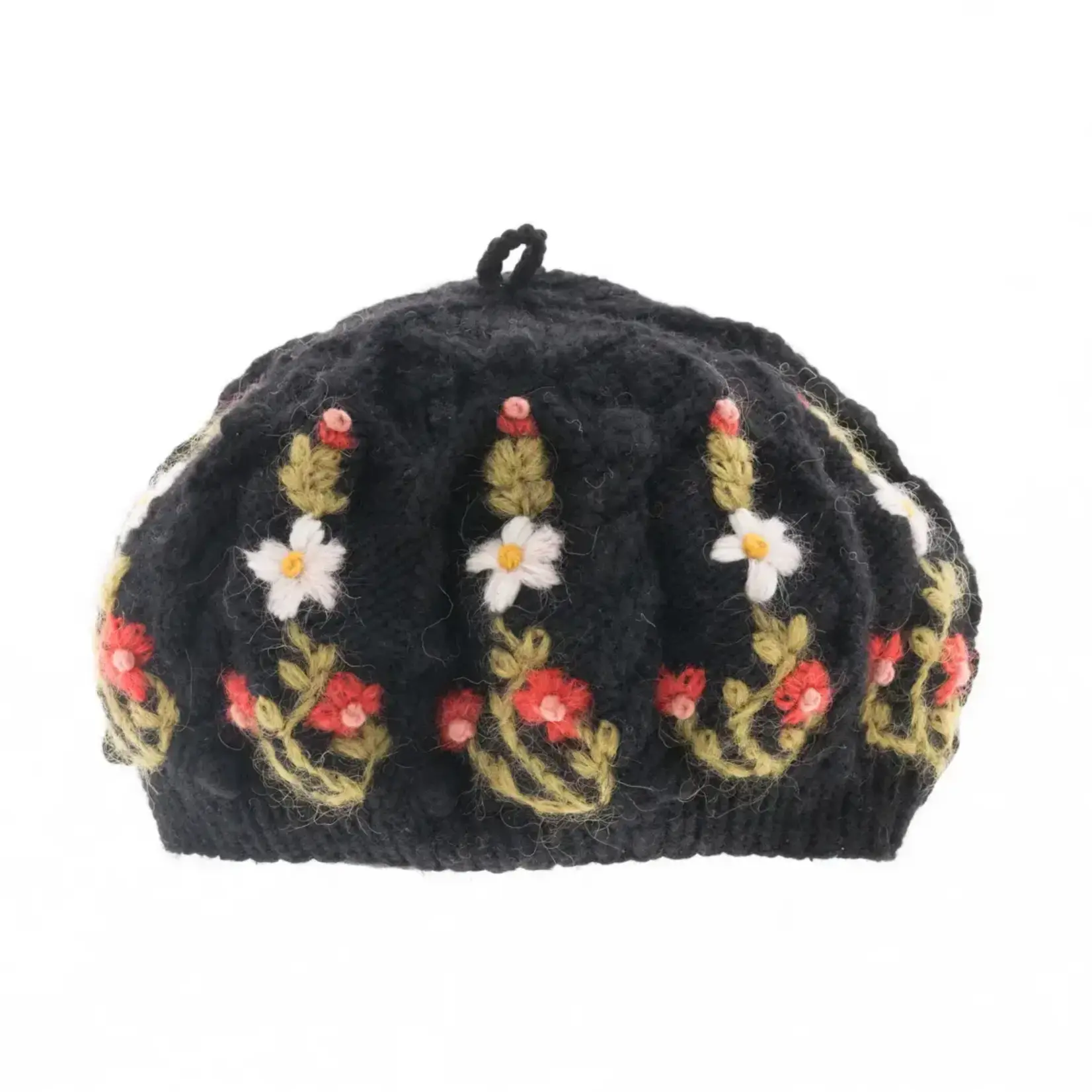 French Knot Black Eleanor Beret