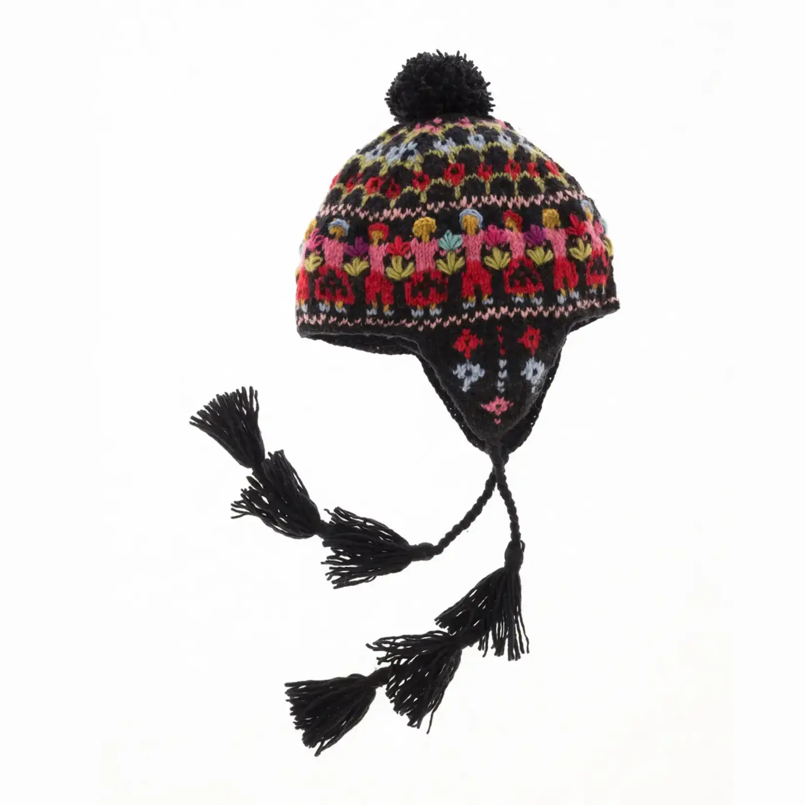 French Knot Black Joyful People Earflap