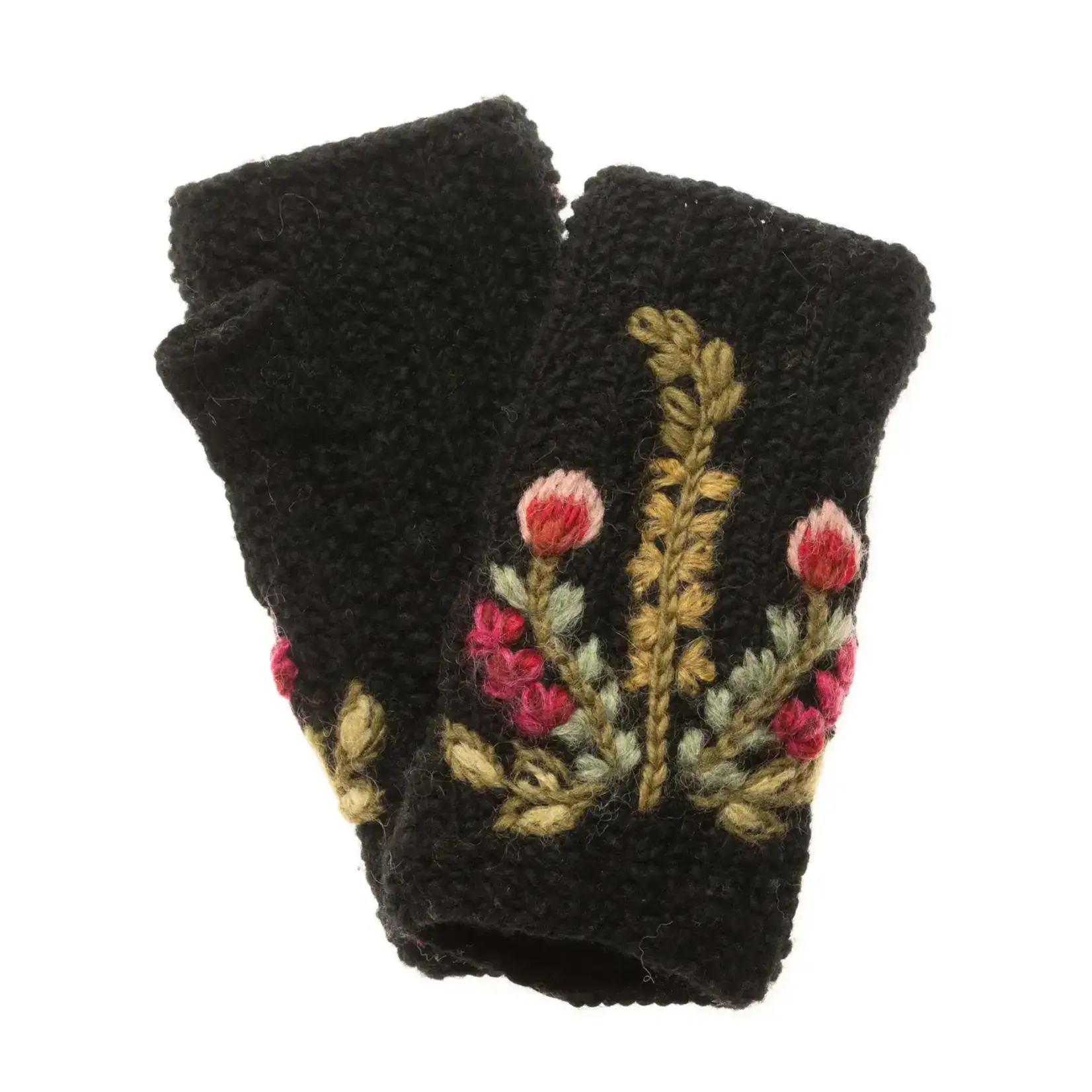 French Knot Black Meadow Handwarmer