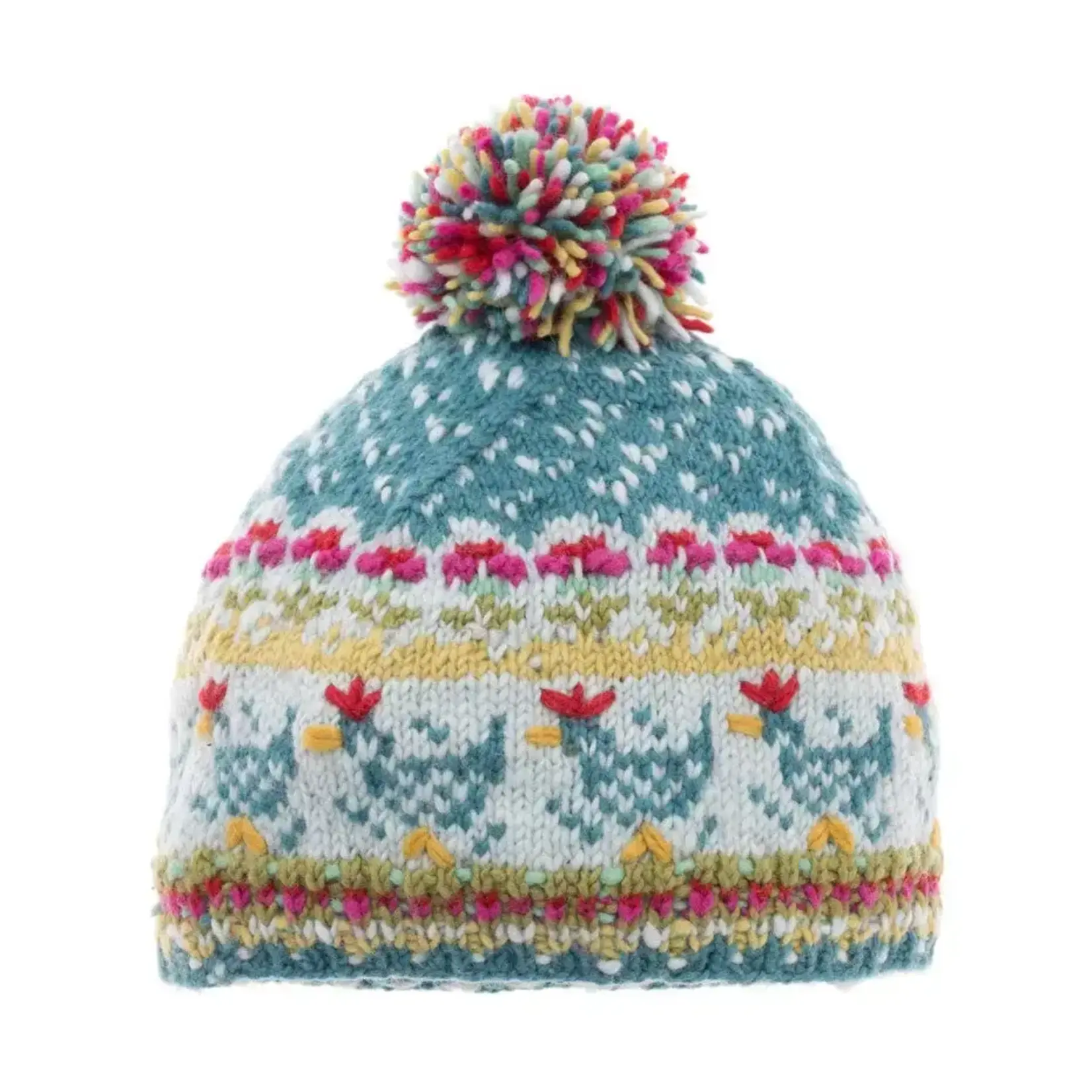 French Knot Teal Heirloom Hen Hat