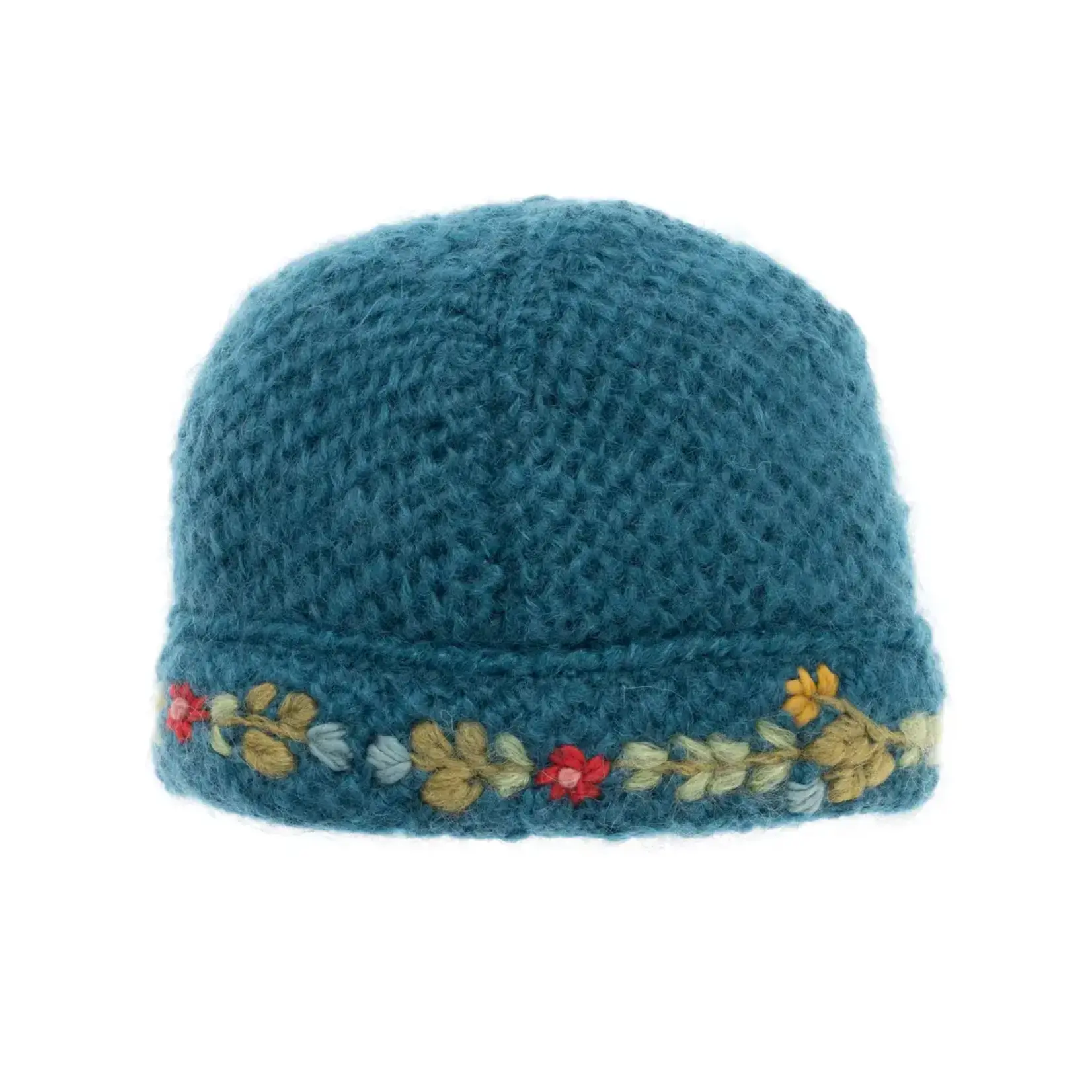 French Knot Teal Lady Rose Cloche