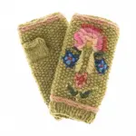 French Knot Green Ruthie Handwarmer
