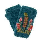 French Knot Teal Meadow Handwarmer