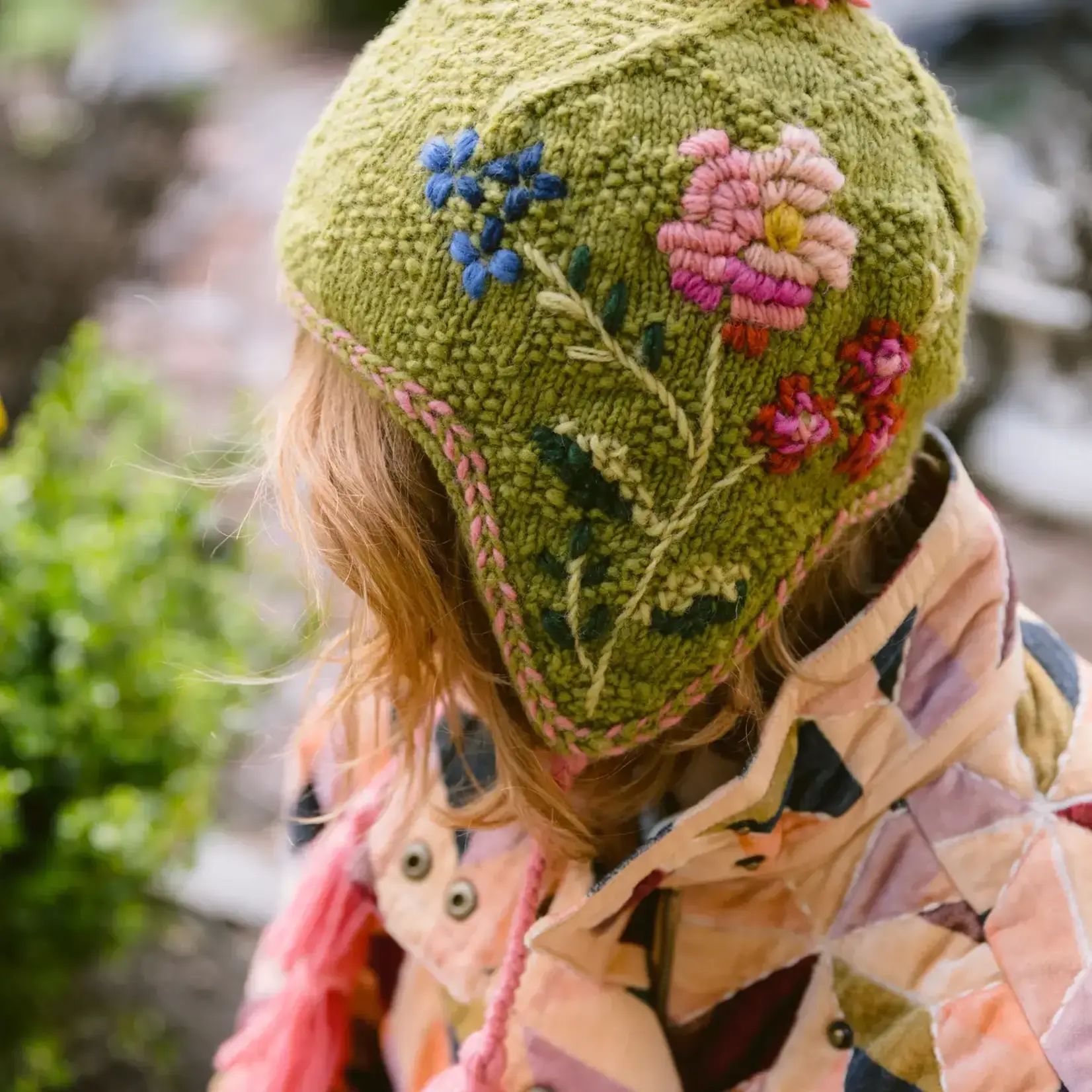 French Knot Green Ruthie Earflap