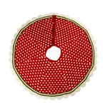 French Knot Red Dot Tree Skirt - Red