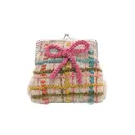French Knot Plaid Clasp Pouch