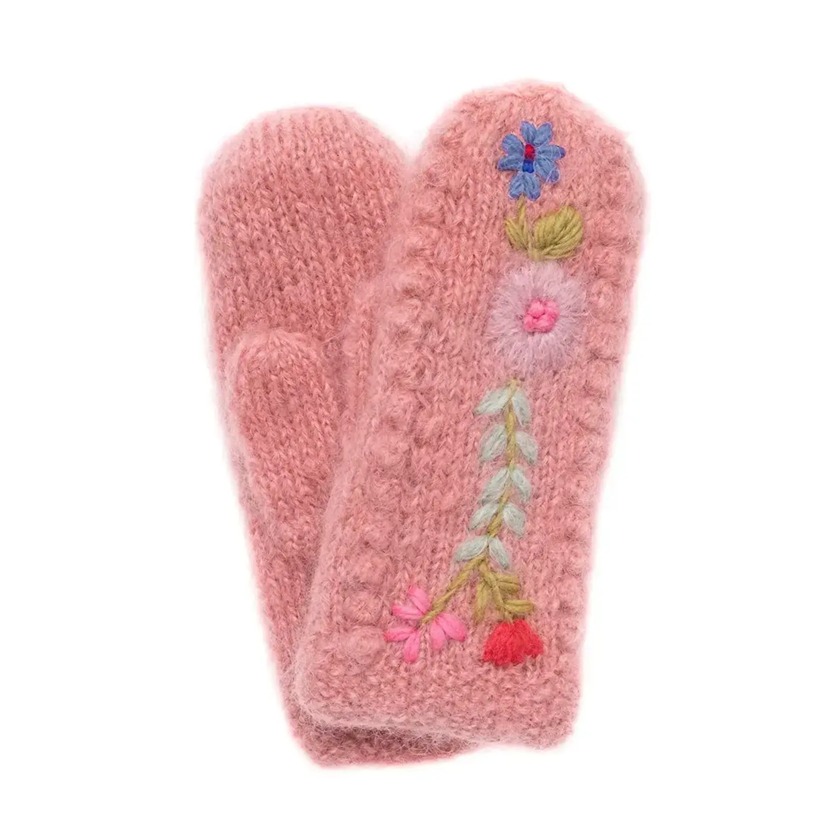 French Knot Salmon Adeline Mittens