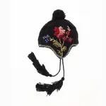 French Knot Black Ruthie Earflap