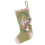 French Knot Green Angel Stocking