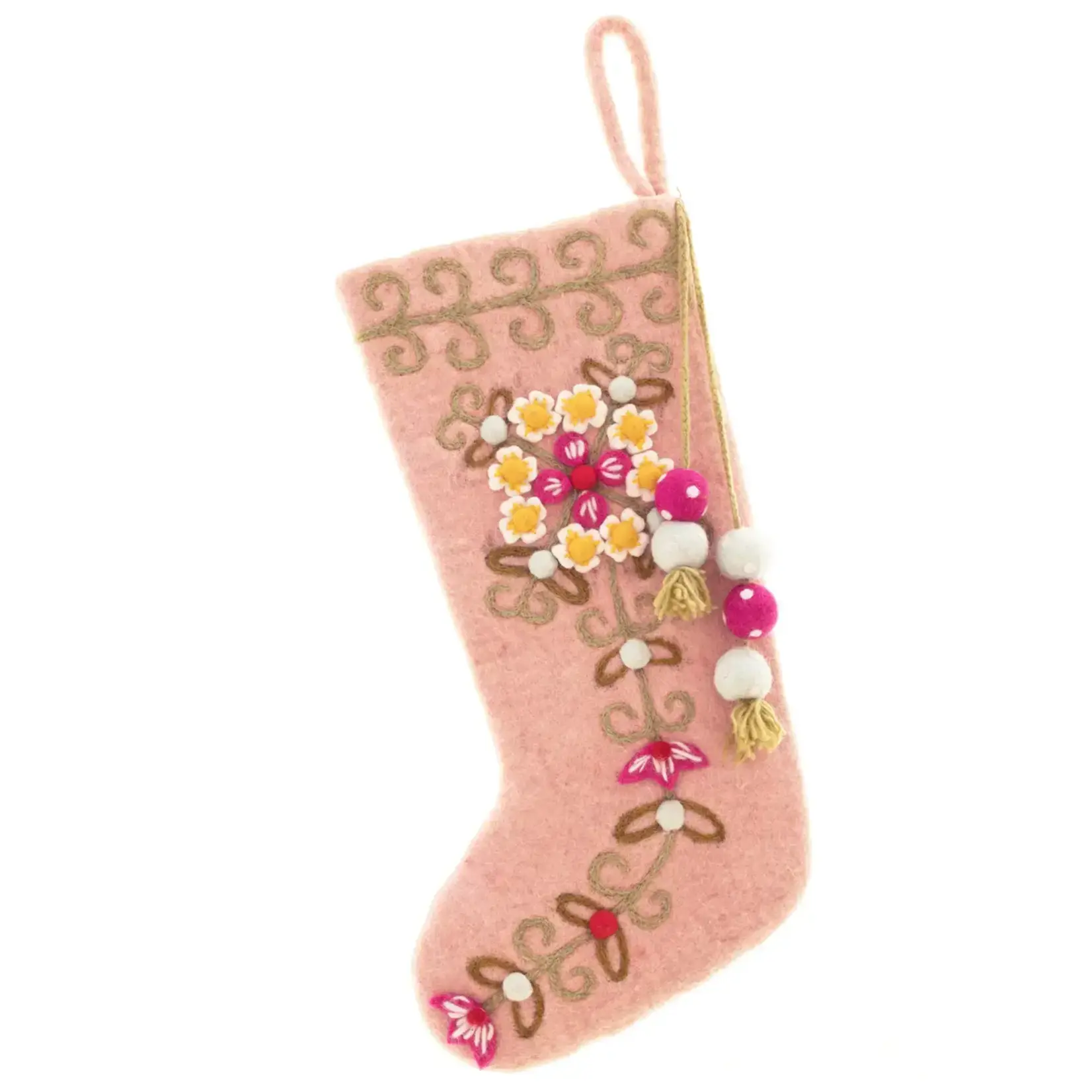 French Knot Light Pink Meadow Stocking