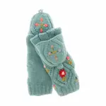 French Knot Turquoise Tilly Convertible Mittens