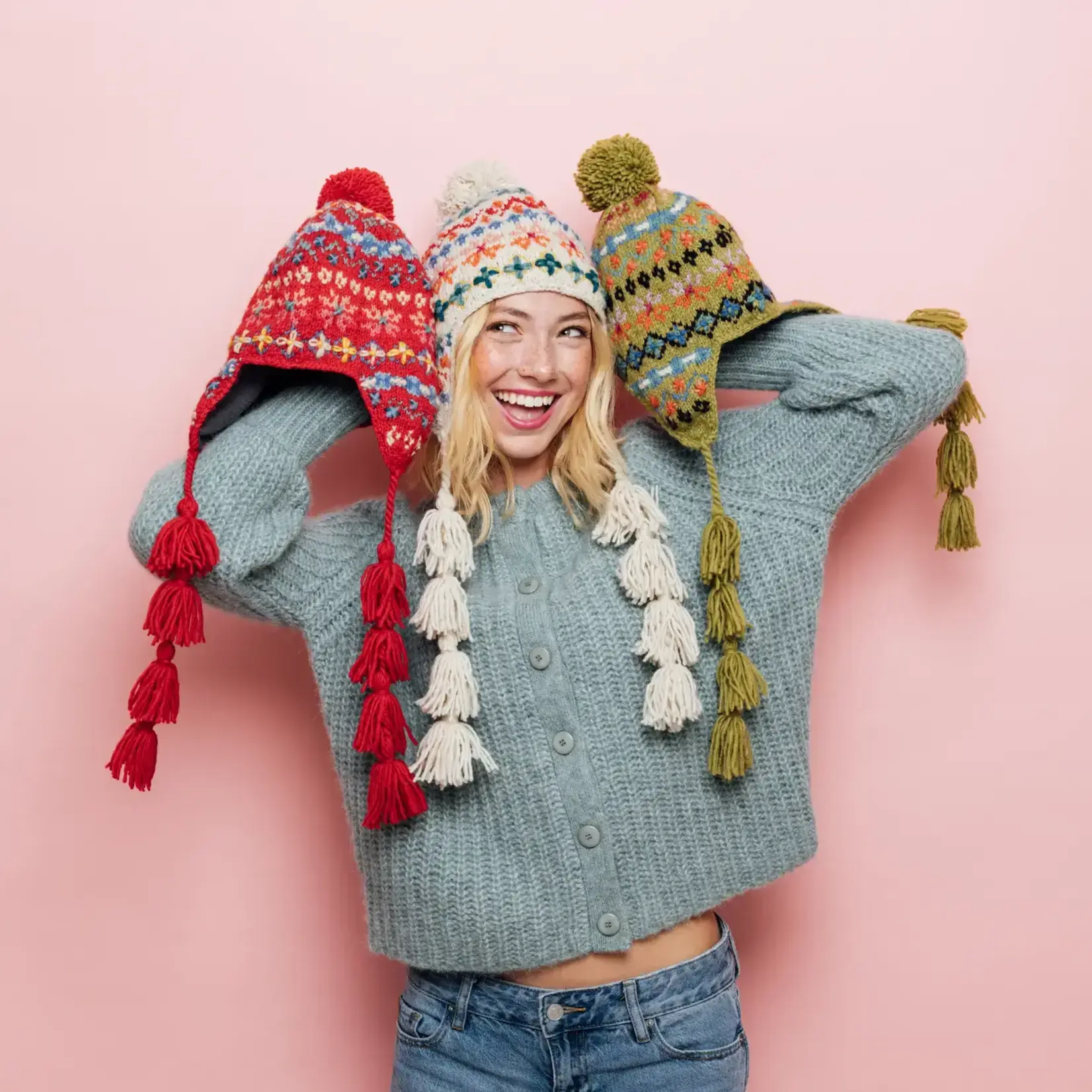 French Knot Green River Earflap