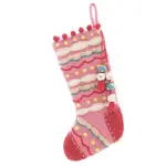French Knot Pink Evergreen Stocking