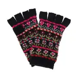 French Knot Black Tulip Fingerless Glove