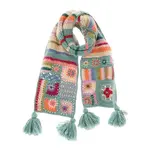 French Knot Turquoise Woodstock Crochet Scarf
