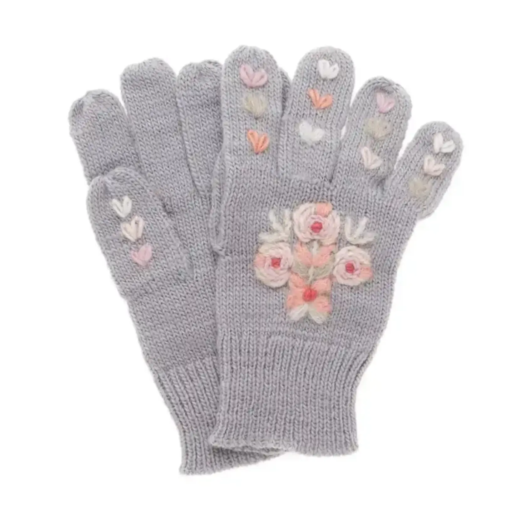 French Knot Grey Edith Gloves