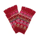 French Knot Red Tulip Fingerless Glove