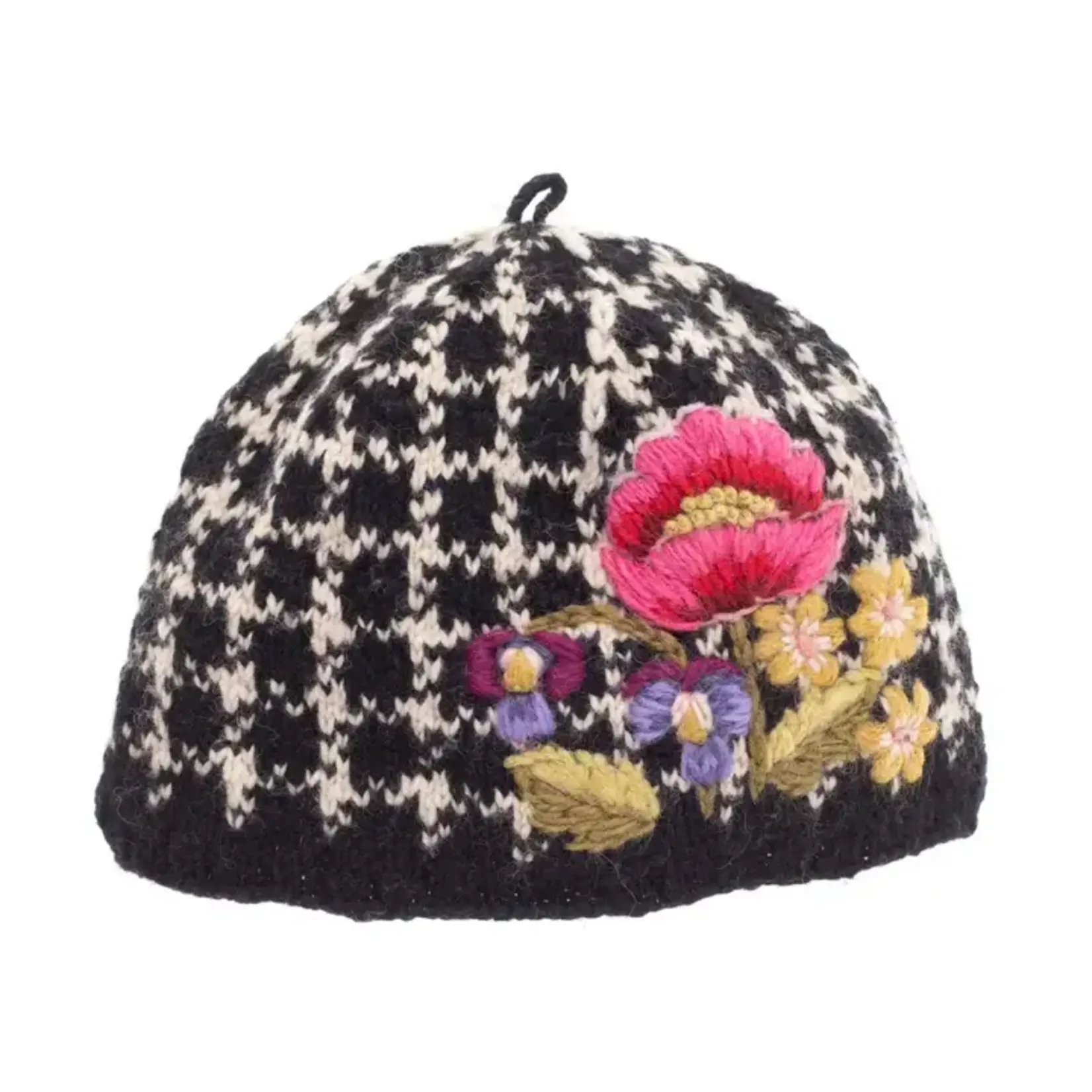 French Knot Black Georgia Plaid Hat