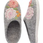 French Knot Grey / Small (7-7.5) Dahlia Slippers