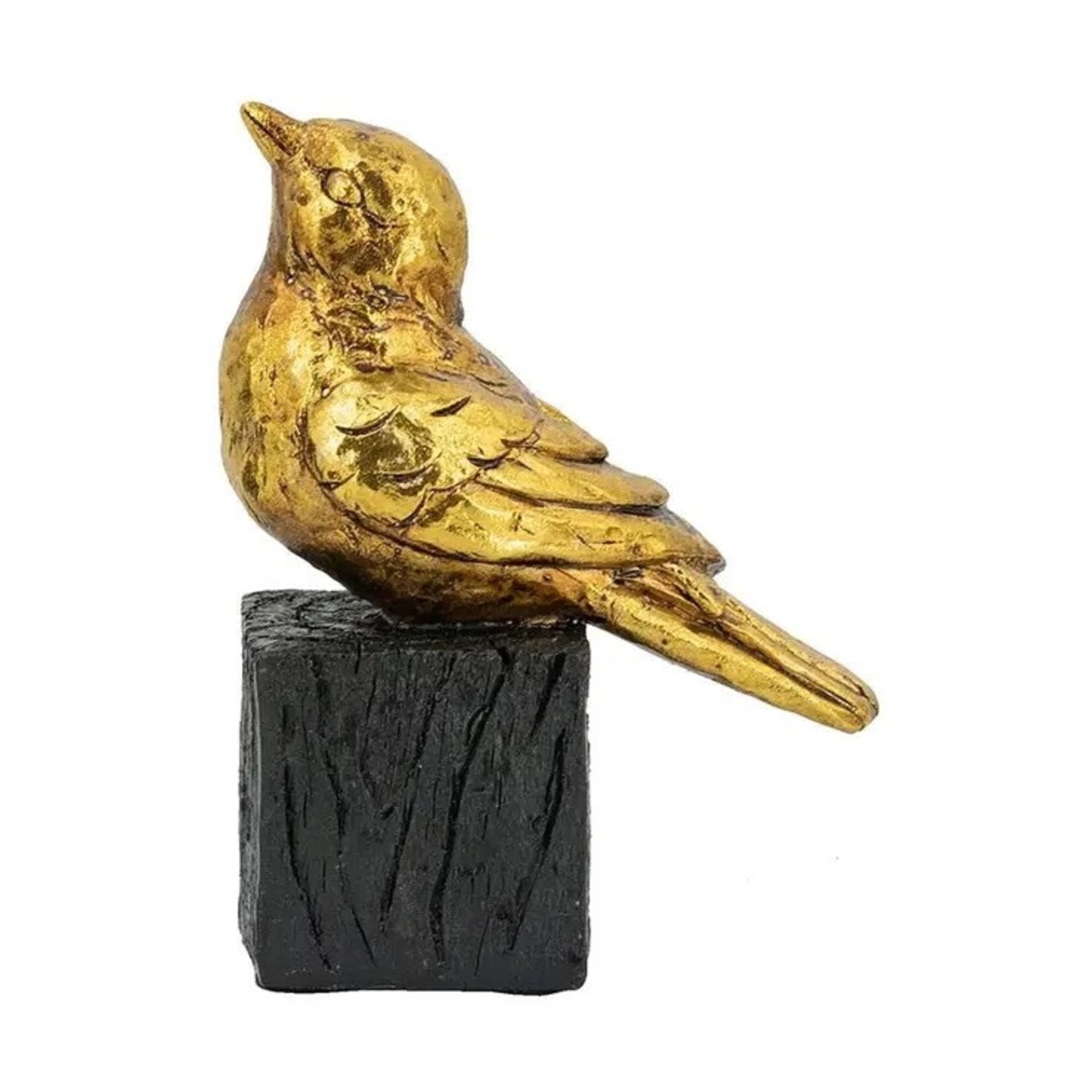 A&B Home Group, Inc 4.5x2.5x6" Gold Resin Songbird Sculpture