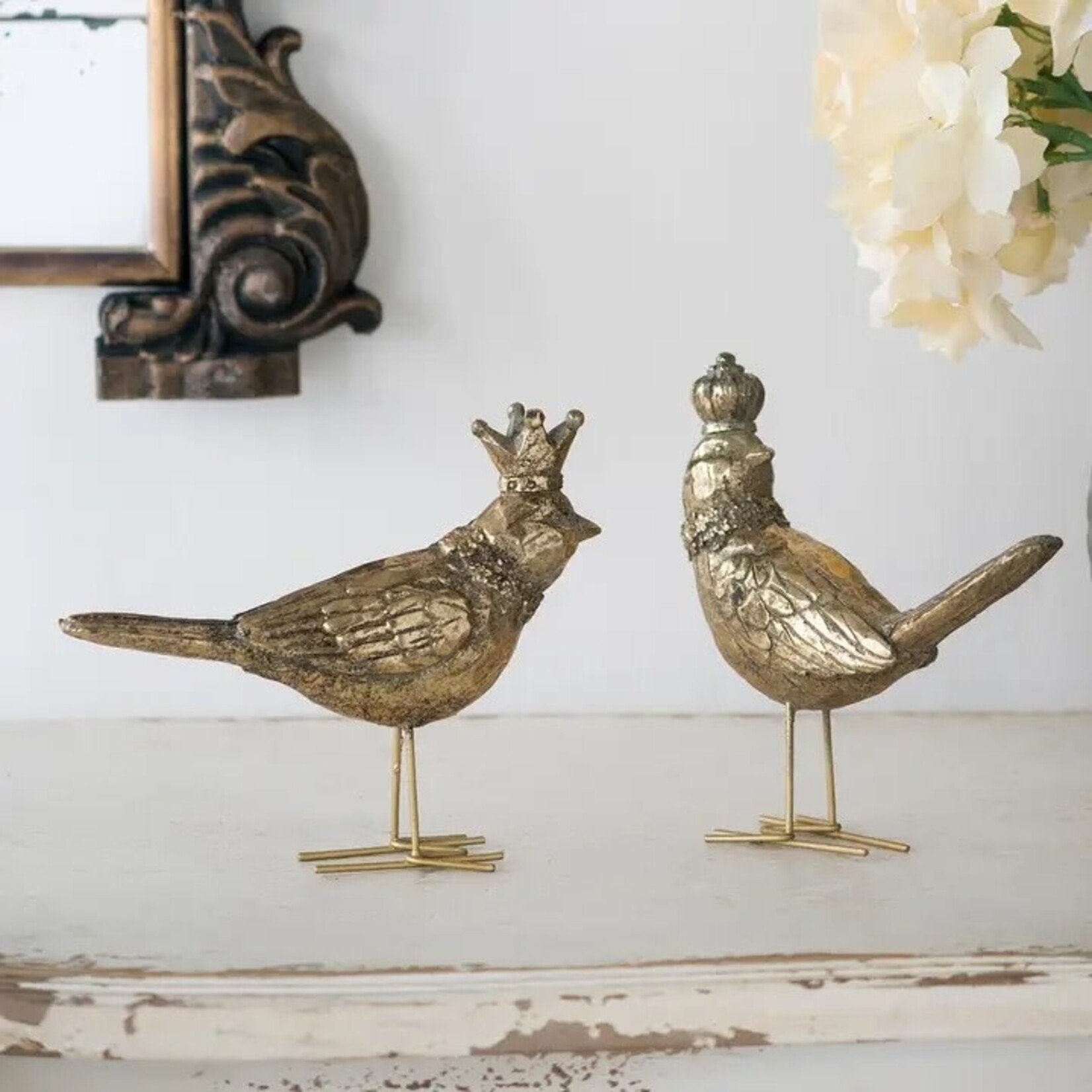 A&B Home Group, Inc 6x2x7" Set of 2 Polyresin Bird Accents w/