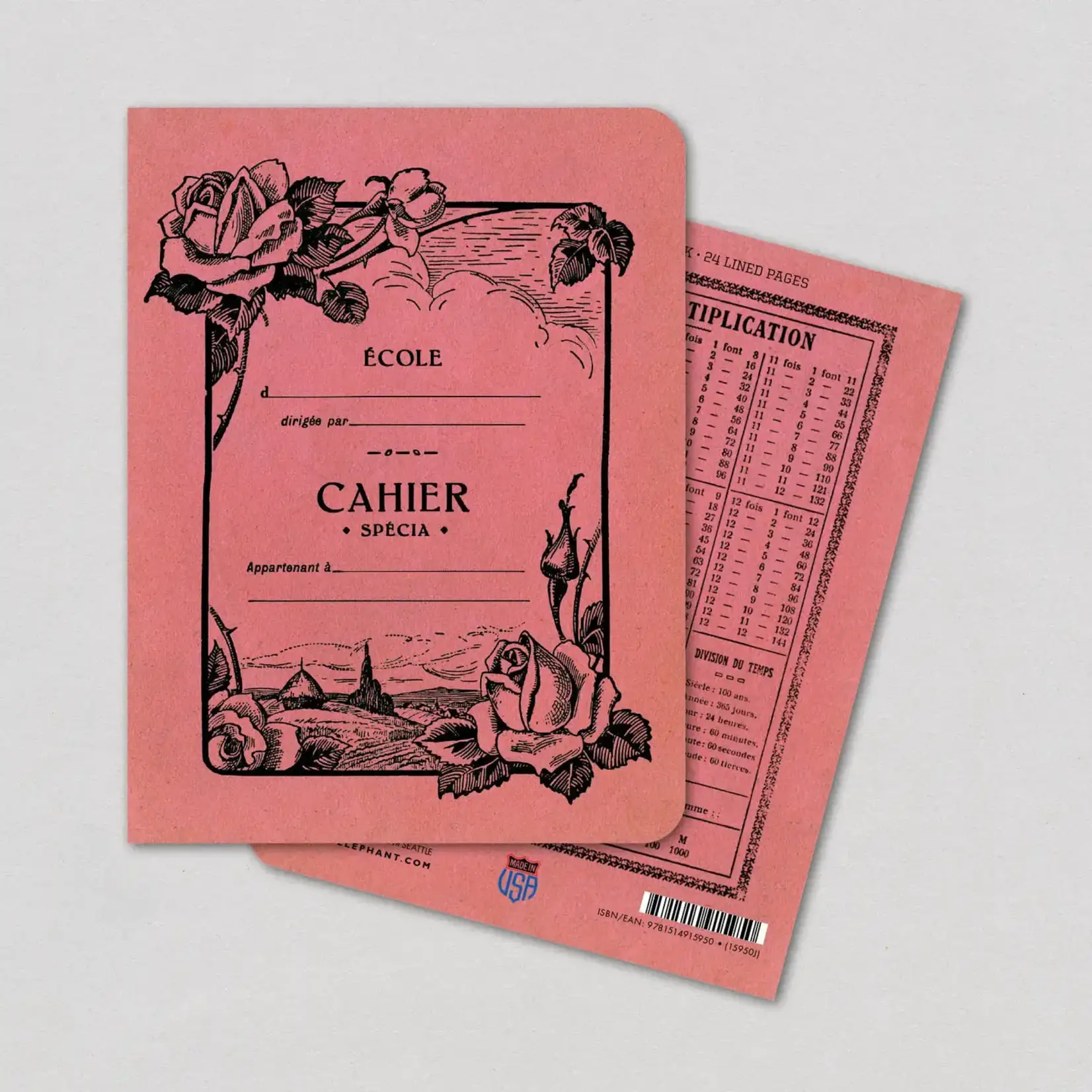 Laughing Elephant Rose - French Notebook