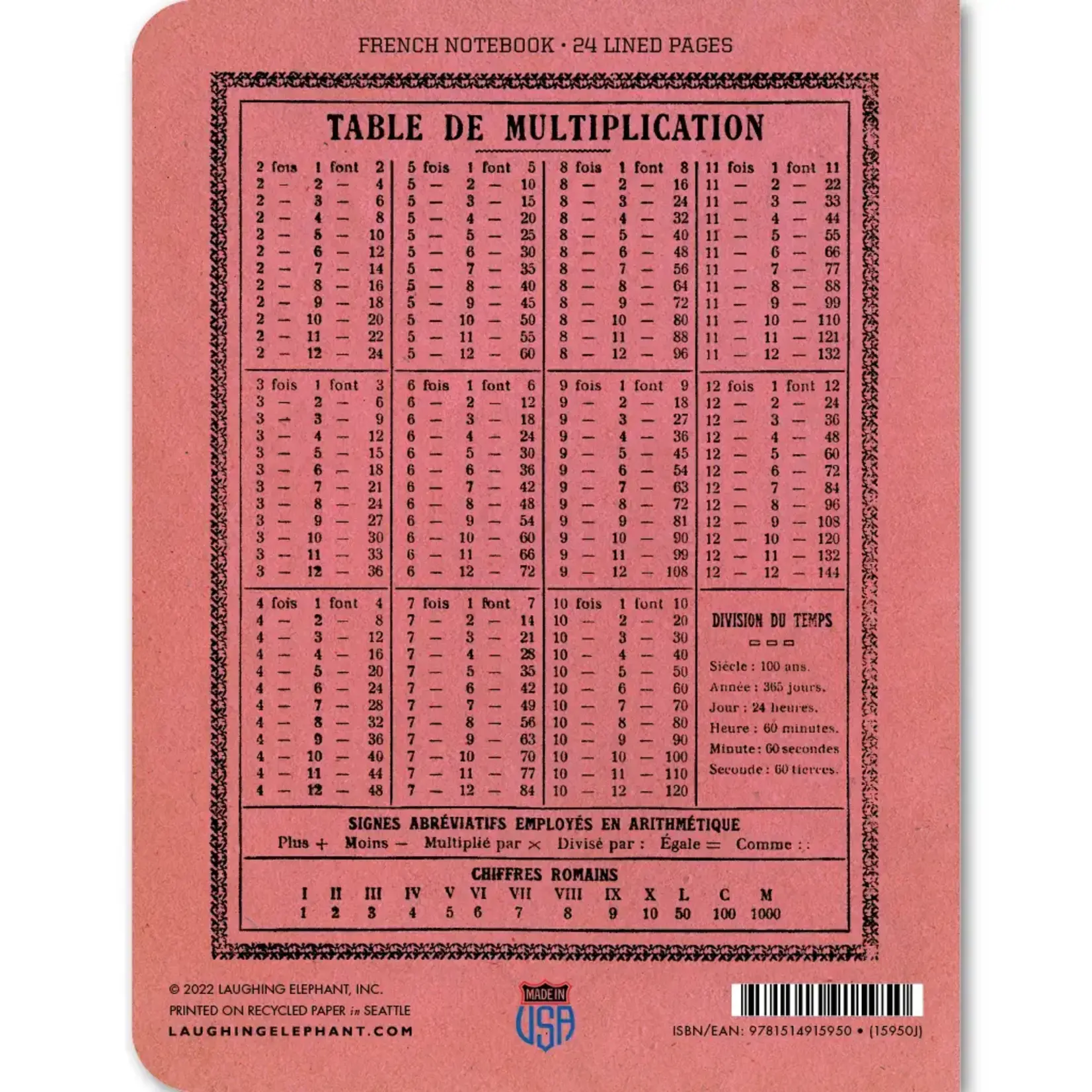 Laughing Elephant Rose - French Notebook