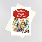 Laughing Elephant Knitting Animals - Birthday Card