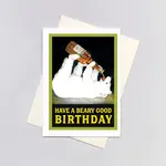 Laughing Elephant Bear with a Bottle - Birthday Greeting Card